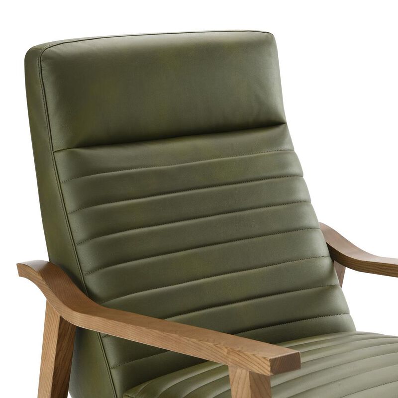 Comfort Pointe Arthur Wood Arm Push Back Recliner - Fern Green