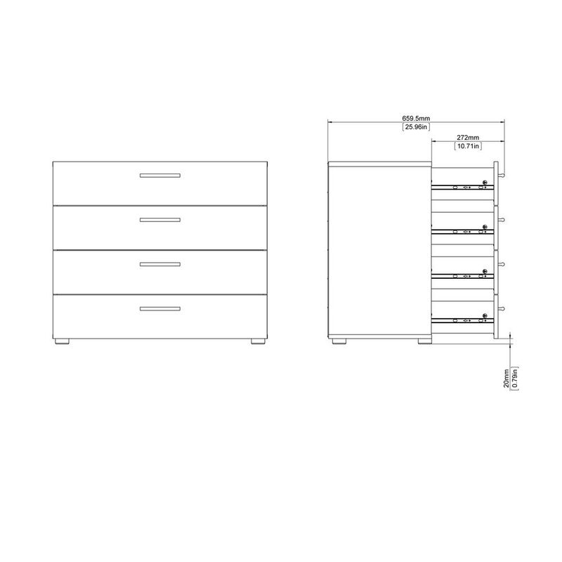 Tvilum Austin 4 Drawer Chest, Truffle Oak