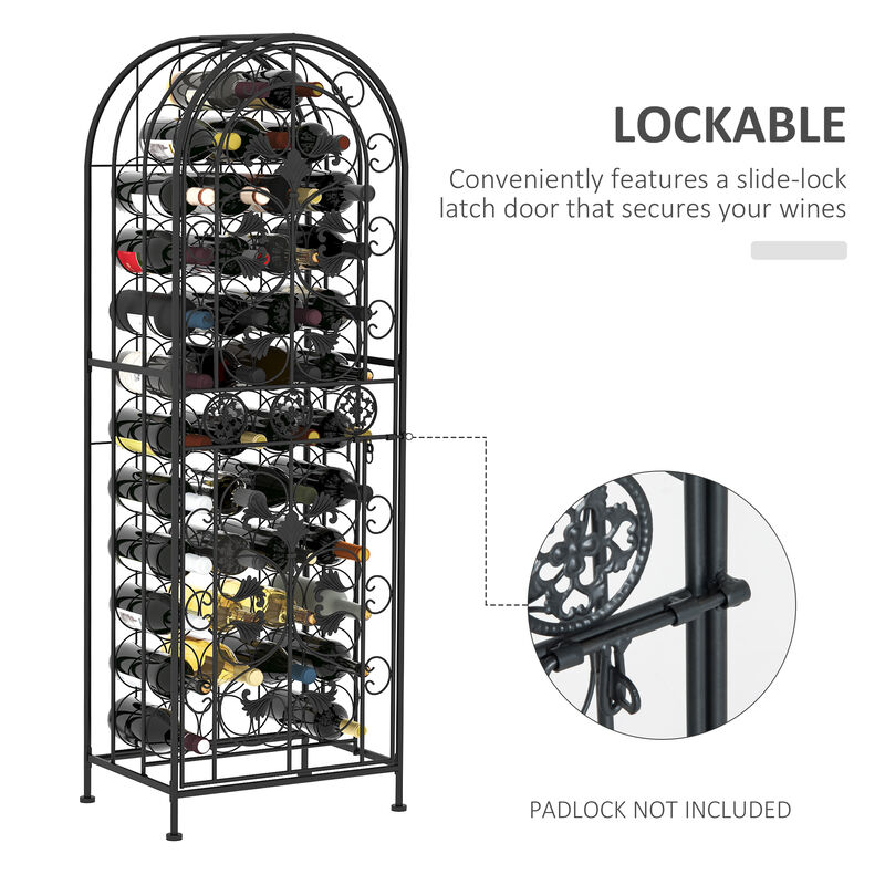 Free Standing Wine Rack 45 Bottle Holder Storage Metal Display Cabinet Home Bar