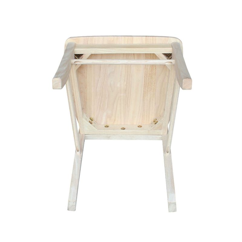 Hivvago Set of 2   Unfinished Wood Dining Chairs with X Back Seat Backrest