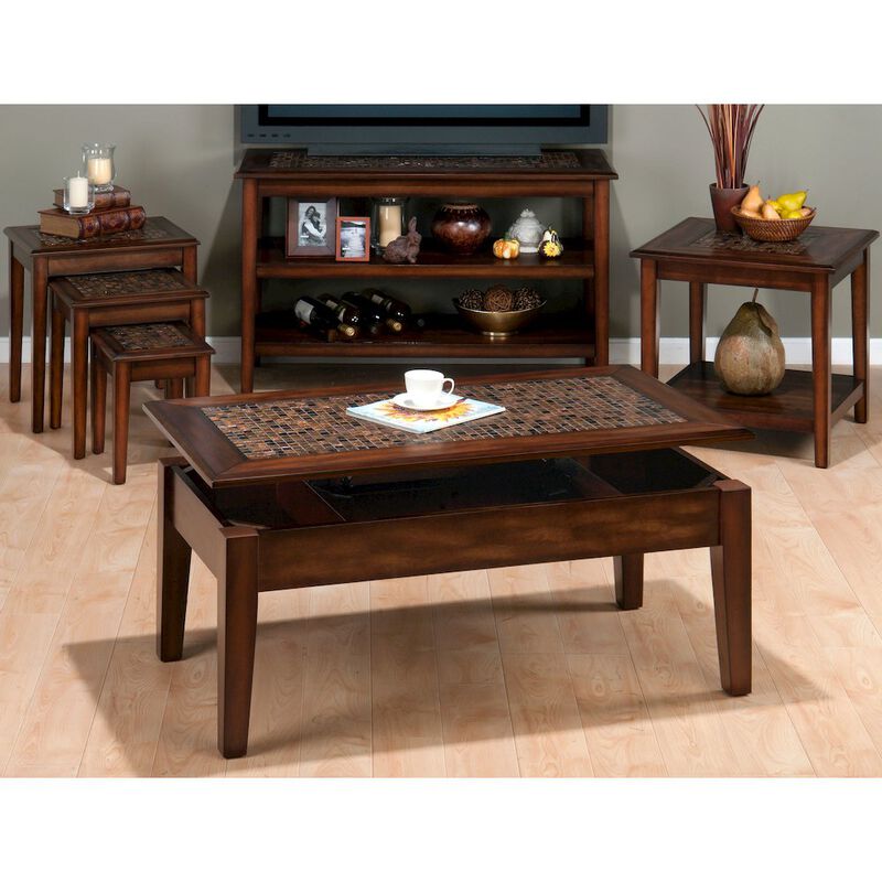 Jofran Baroque Sofa Table with Mosaic Tile Inlay