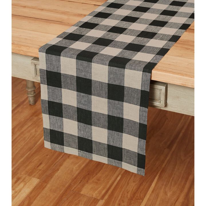 Solino Home 100% Pure Linen Table Runner | Buffalo Check