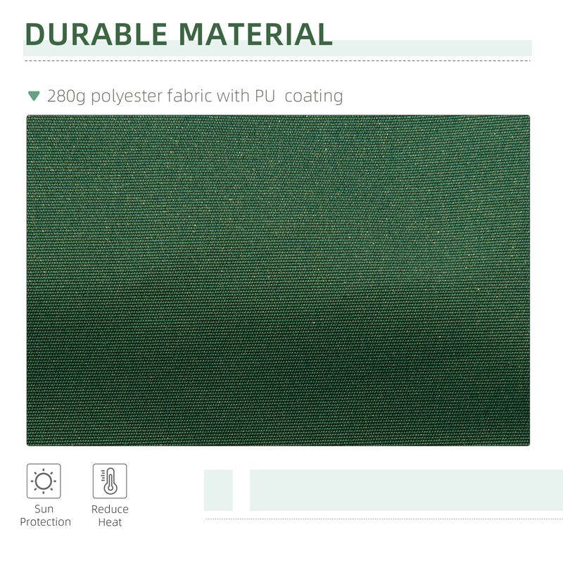Green Patio Shield: 12x10 Manual Retractable Awning
