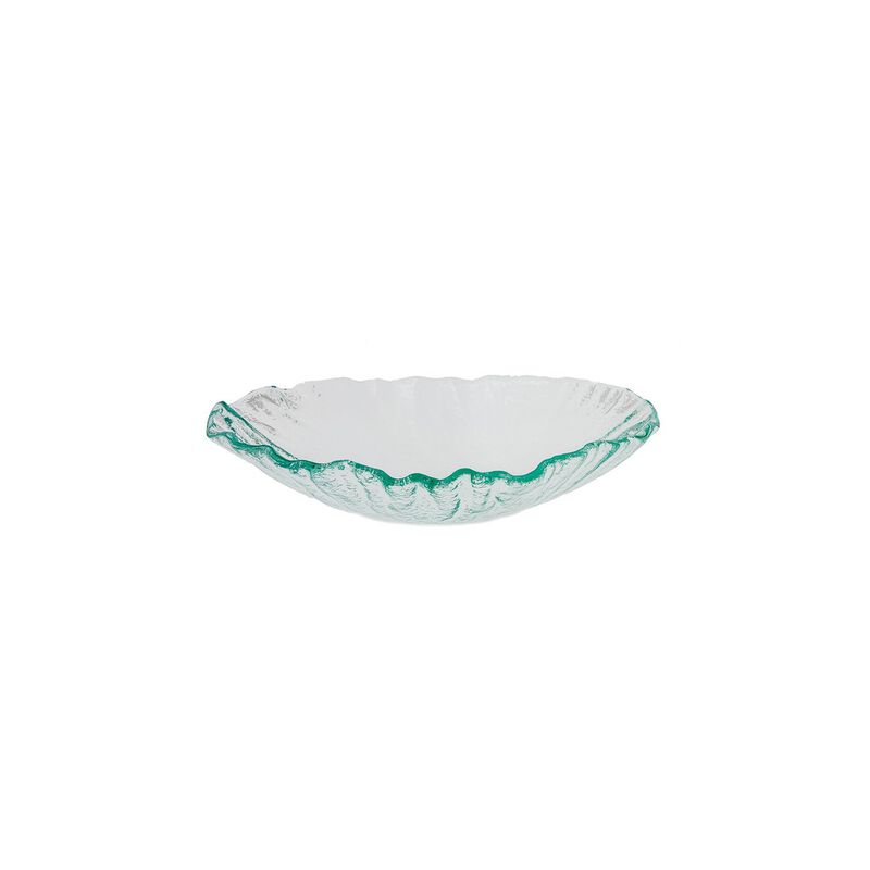 Glass Dinnerware 10.75" x 7" x h:3" 30 oz. Oval Clear Glass Deep Plate (Set of 2)