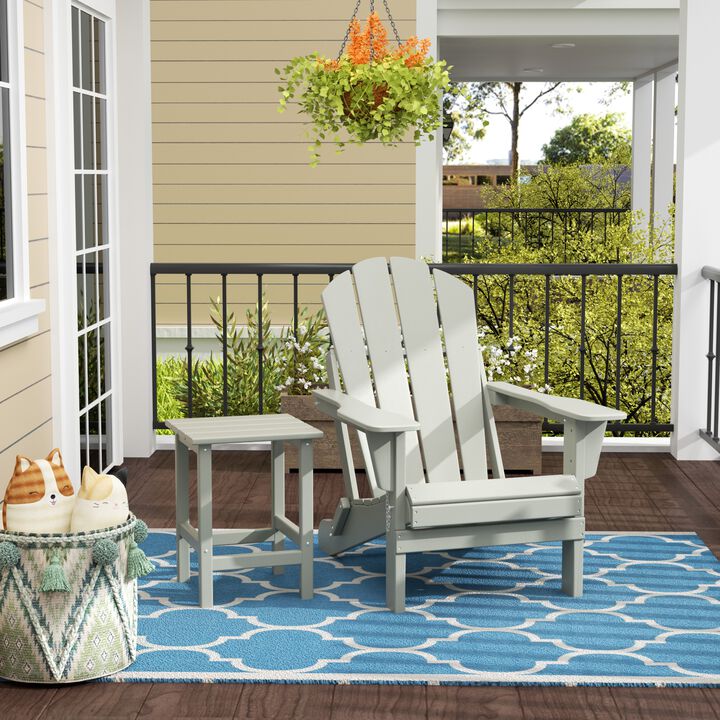 WestinTrends Outdoor Patio Adirondack Chair with Side Table