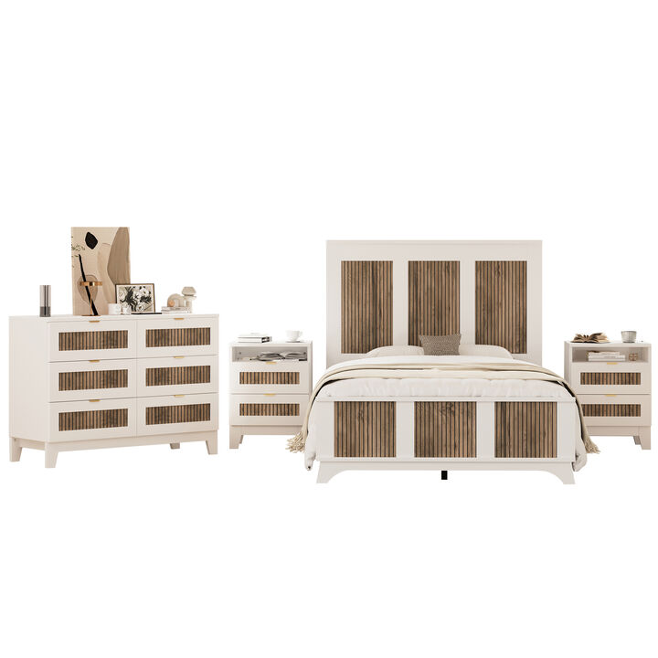Merax 4-Pieces Bedroom Bed Sets Merax 4-Pieces Bedroom Bed Sets