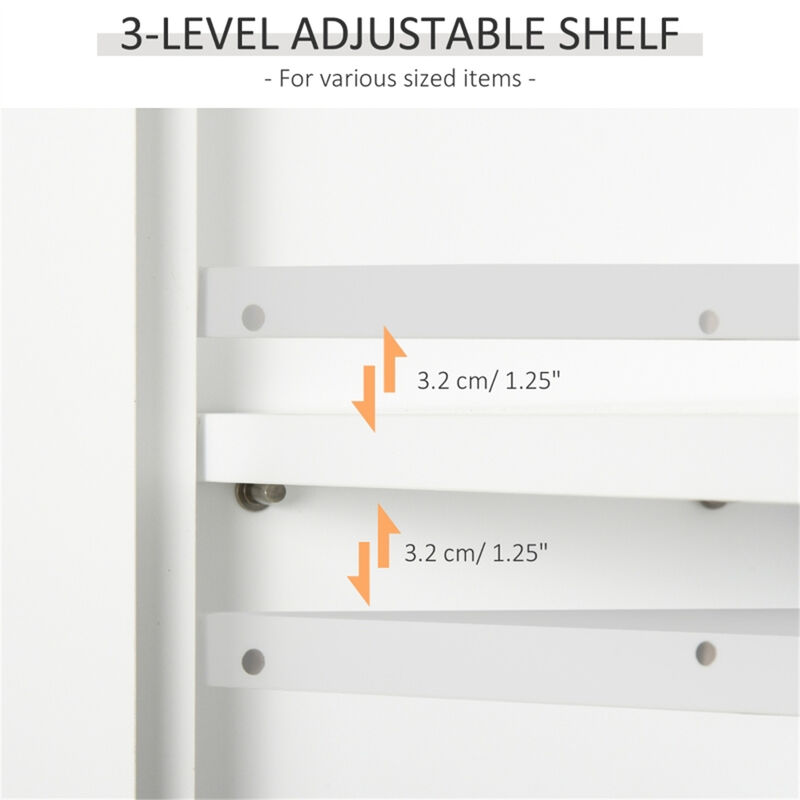 Bathroom Wall Cabinet with 2 Shelves, Compact Wall-Mounted Storage Organizer for Small Spaces