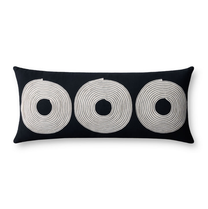 PLL0035 Black/Natural 12''x27'' Cover w/Down Pillow