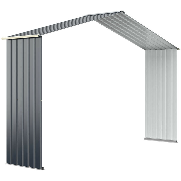 Outdoor Storage Shed Extension Kit for 11.2 Feet Shed-Gray Outdoor Storage Shed Extension Kit for 11.2 Feet Shed-Gray