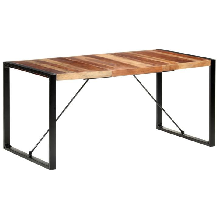 vidaXL Dining Table 63"x31.5"x29.5" Solid Wood with Sheesham Finish