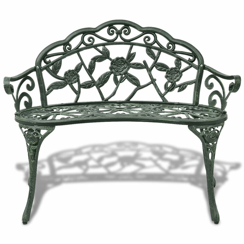 vidaXL Garden Bench 39.4 Cast Aluminium Green