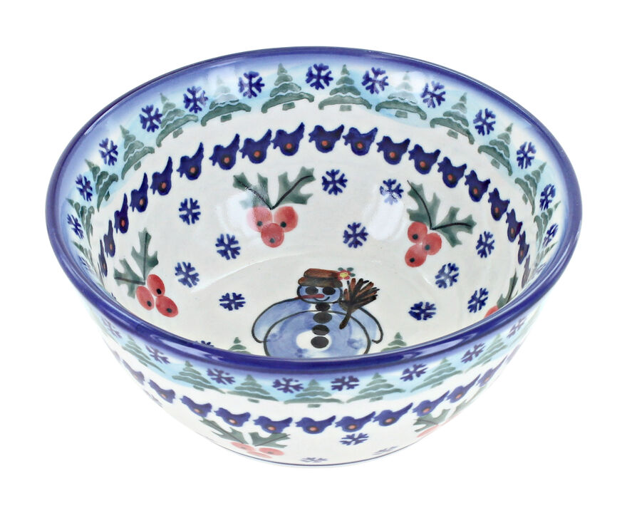 Blue Rose Polish Pottery Yellow Daisy Cereal/Soup Bowl