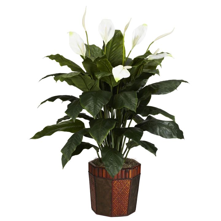 Nearly Natural Spathyfillum w/Vase Silk Plant Nearly Natural Spathyfillum w/Vase Silk Plant