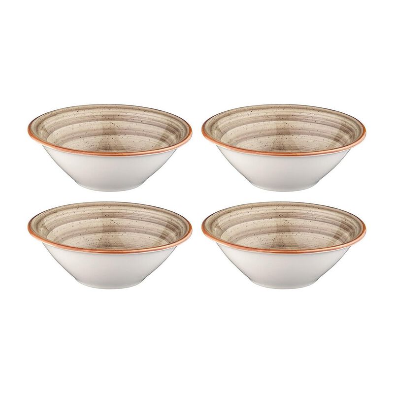 Terrain dia.6.25" h:2" 13 oz. Round Brown Porcelain Bowl (Set of 4)