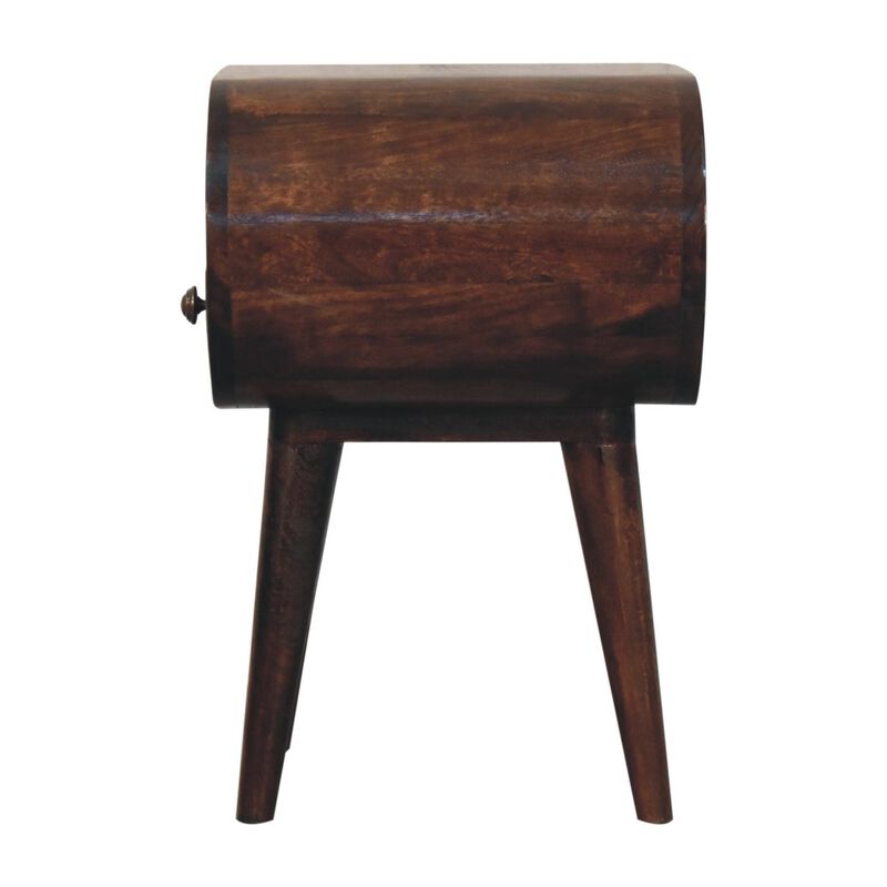 Artisan Furniture Solid Wood California Walnut Circular Bedside with Open Slot