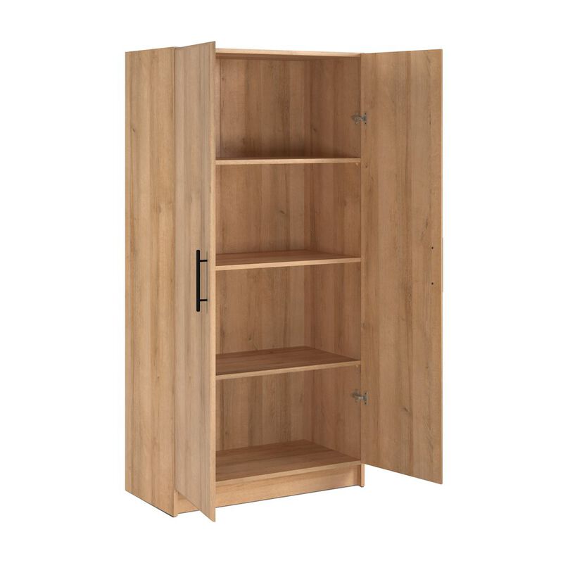 Prepac Elite 32 inch Storage Cabinet, 16 D x 32 W x 65 H, Oak