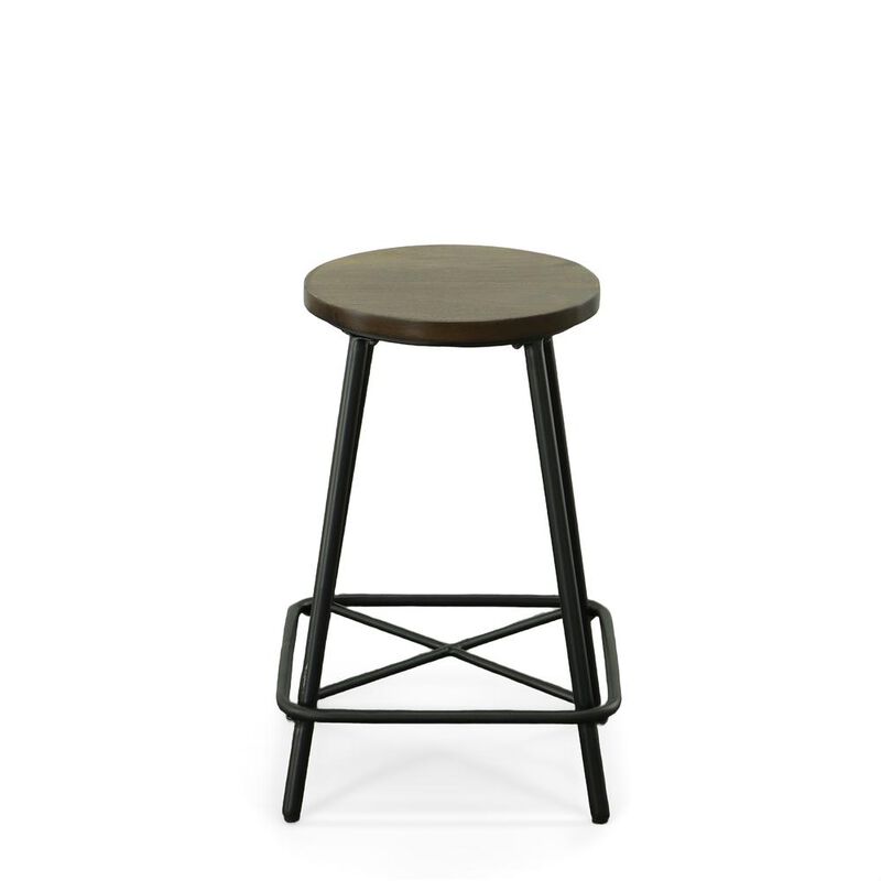 Carolina Living Illona 24 Counter Stool - Set of 2 - Elm Seat - Black Base