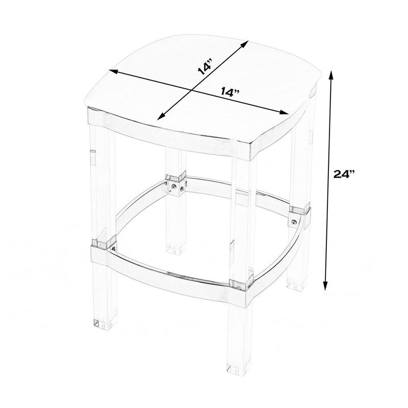 Butler Specialty Company Jordan Acrylic & Polished Brass 24 Counter Stool, White