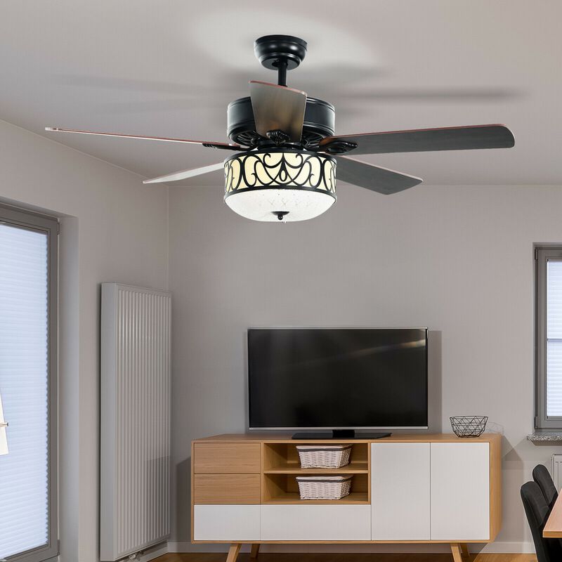 Ceiling Fan with Light Reversible Blade and Adjustable Speed