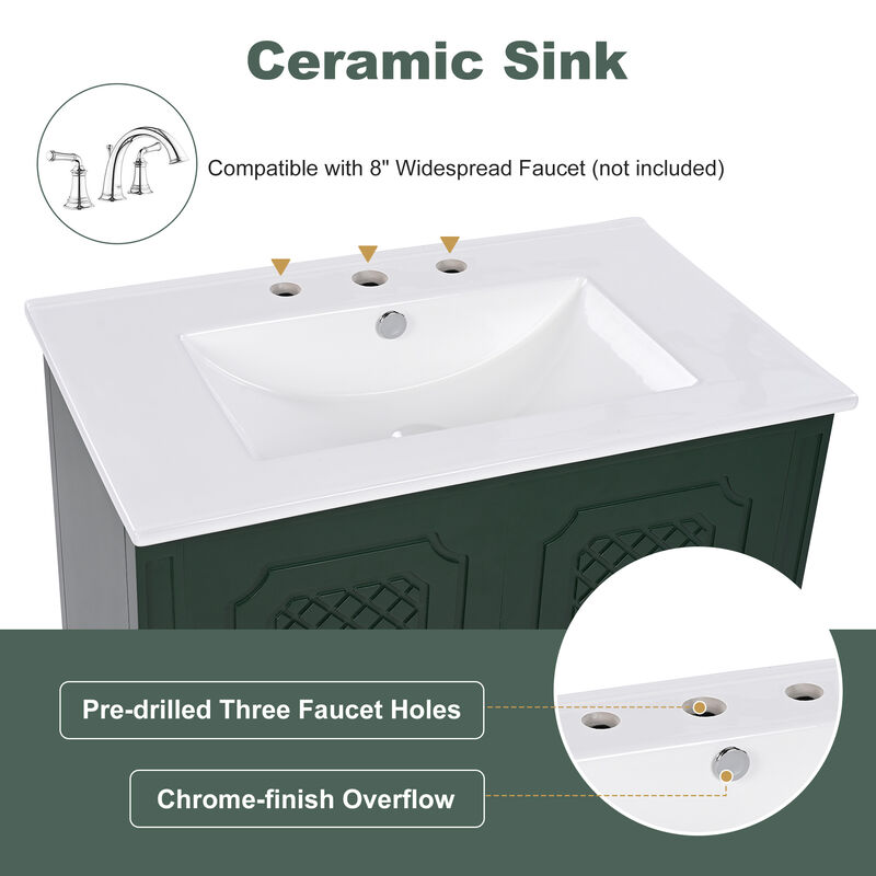 Merax Freestanding Bathroom Vanity with Sink