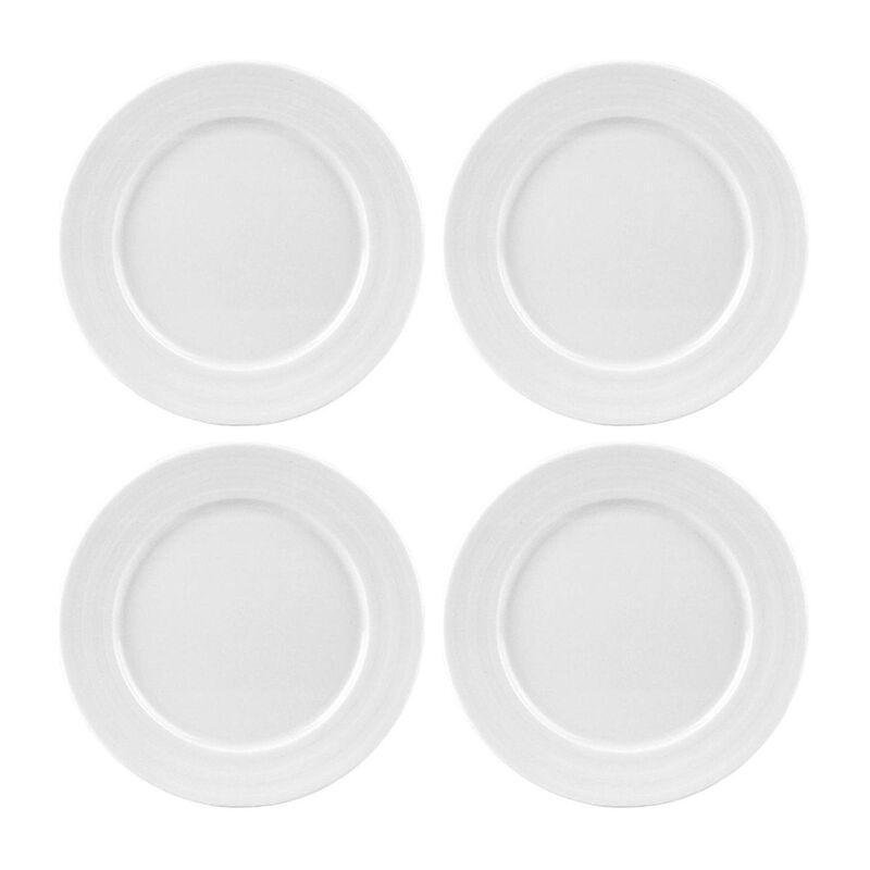 Porcelain Lizbon dia.10.5" Round White Porcelain Plate (Set of 4)
