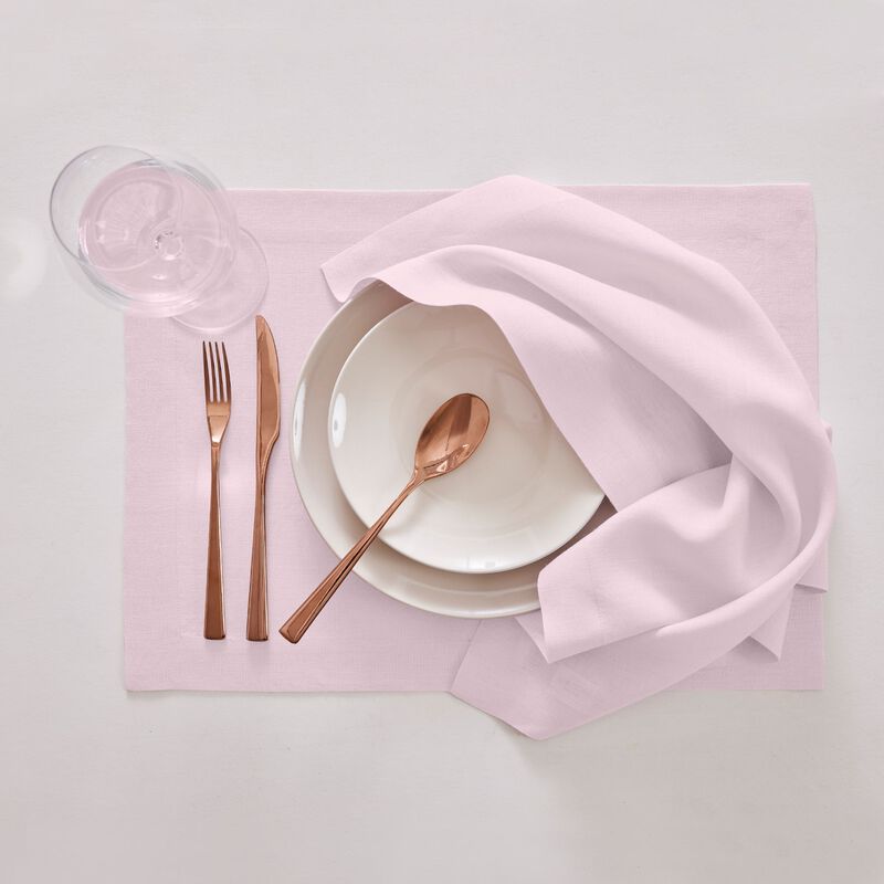 Solino Home 100% Pure Linen Placemats  Set of 4, 14 x 19 Inch | Sonoma