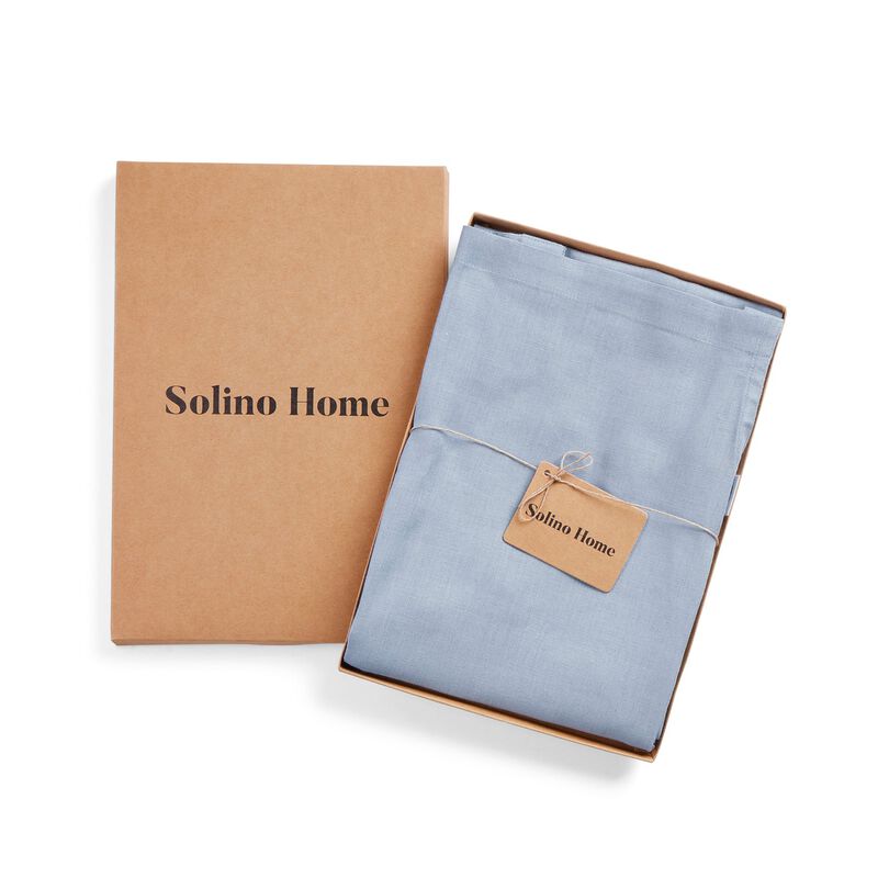 Solino Home 100% Pure Linen Full Midi Apron 38 x 36 Inch