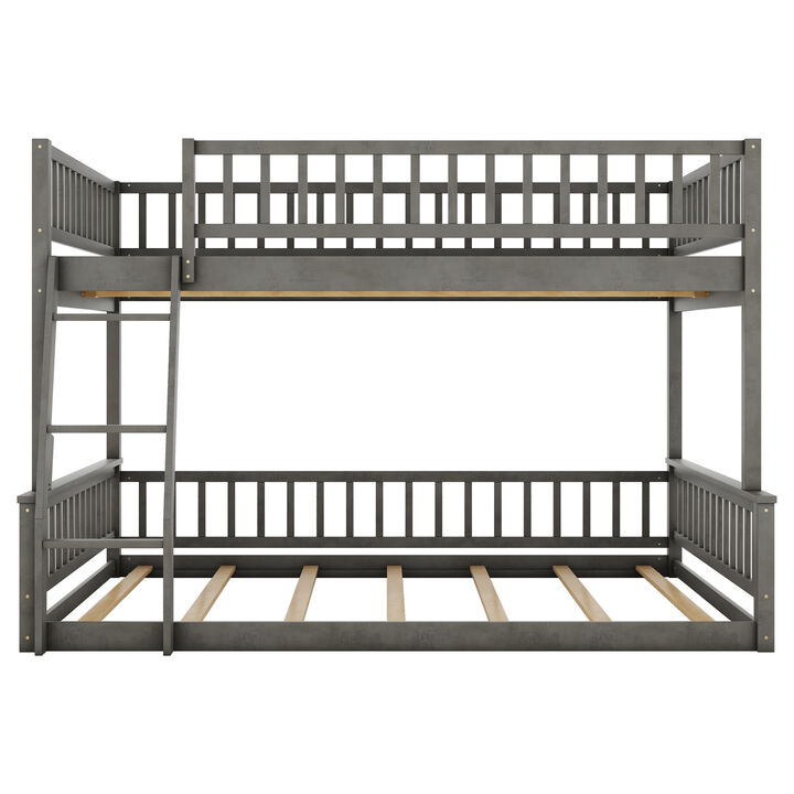 Merax Full XL over Queen Bunk Bed with Ladder and Guardrails Merax Full XL over Queen Bunk Bed with Ladder and Guardrails