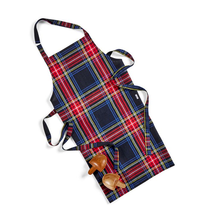 Solino Home 100% Pure Linen Bib Apron 33 x 30 Inch