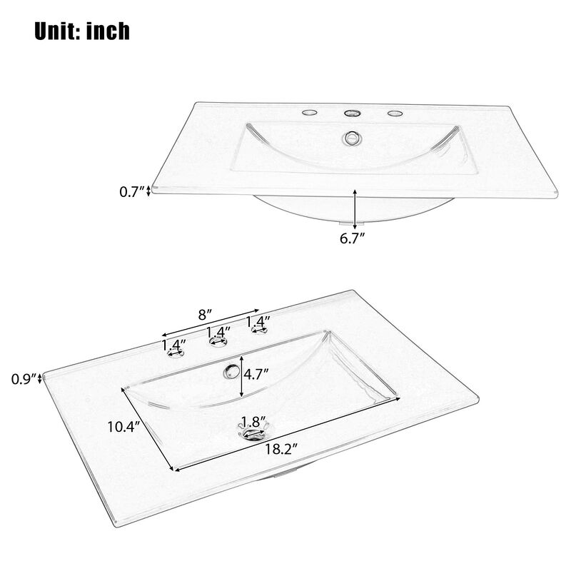 Merax Freestanding Bathroom Vanity with Sink