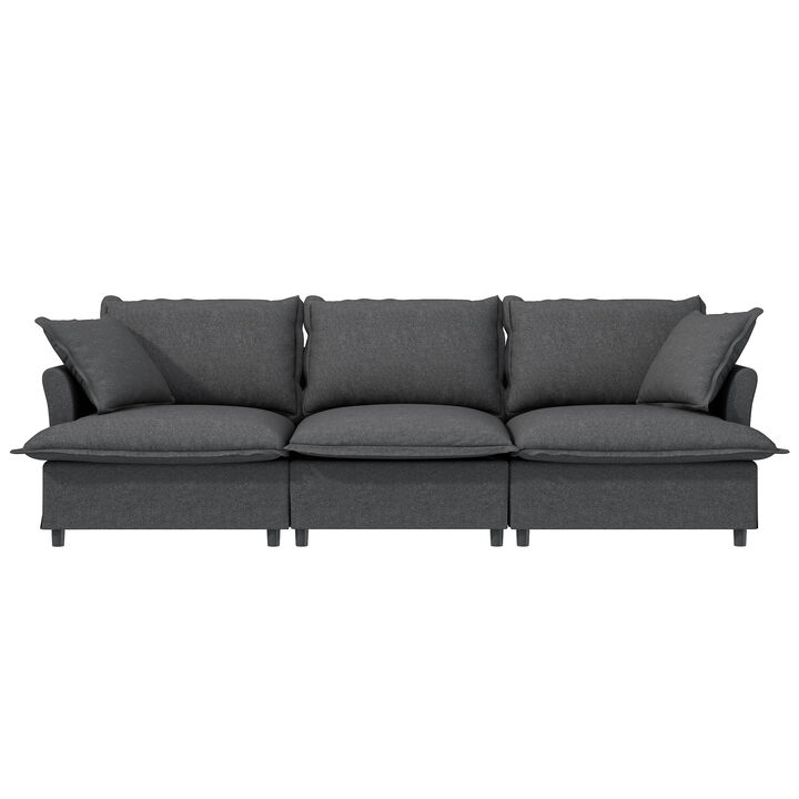 Merax Chenille Cloud Sofa Couch with Throw Pillows