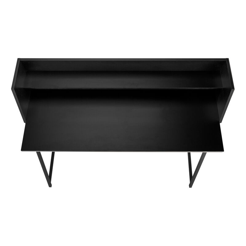 Monarch Specialties I 7547 Computer Desk, Home Office, Laptop, Storage Shelves, 48"L, Work, Metal, Laminate, Black, Contemporary, Modern