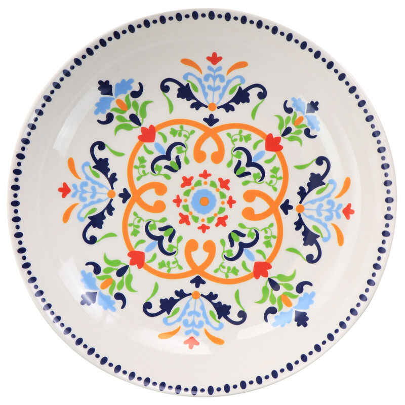 Gibson Home Tijuana 5 Piece Fine Cermic Pasta Bowl Set in White and Multi