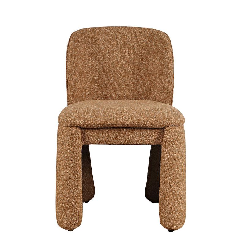 Jofran Breck Mid-Century Modern Curved Upholstered Dining Chair - Set of 2