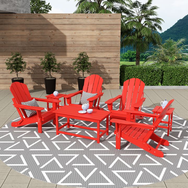 WestinTrends 3-Piece Outdoor Patio Adirondack Coffee and Side Table Set