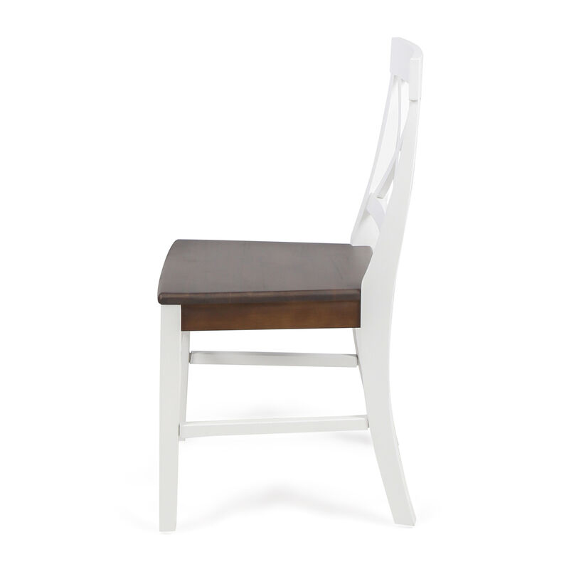 Merax Farmhouse Acacia Wood Dining Chairs 2 PCS