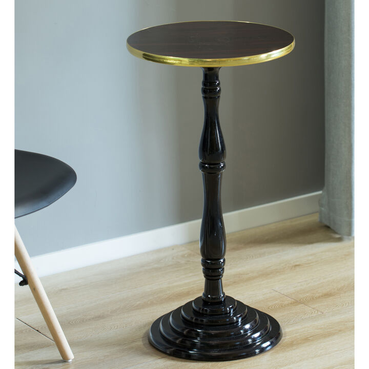 "Round Wooden Side Table, Living Room Accent Pedestal End Table - Modern Furniture, Decorative Stand, Small Space Solution, Circular Design, Rustic Home Decor, Elegant Home Furnishing, White"