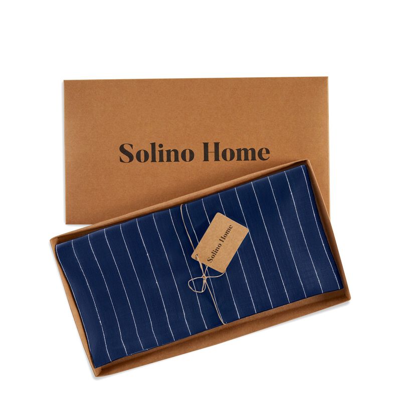 Solino Home 100% Pure Linen Tablecloth | Pinstripe
