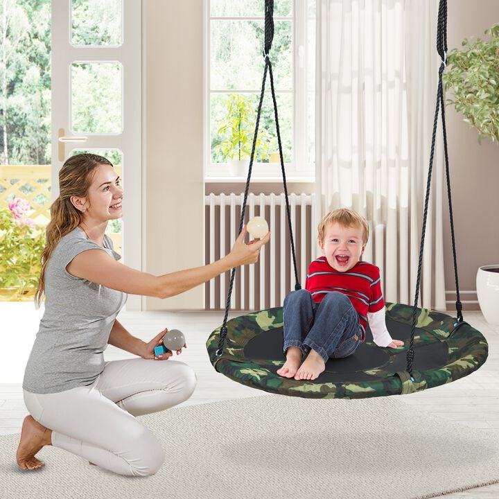 Flying Saucer Tree Swing Outdoor Play Set with Adjustable Ropes – Fun for Kids and Adults