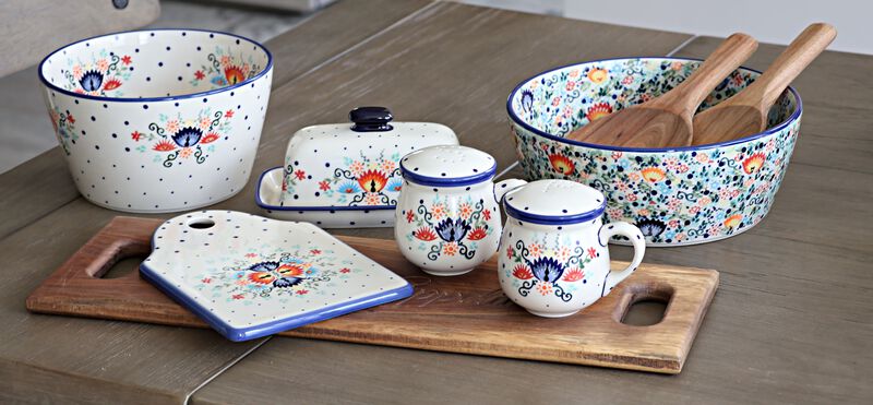 Blue Rose Polish Pottery Cutting Board
