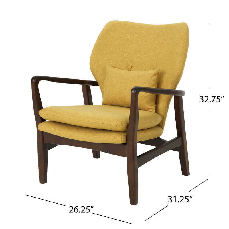 Merax Mid-Century Modern Accent Chair with a Pillow