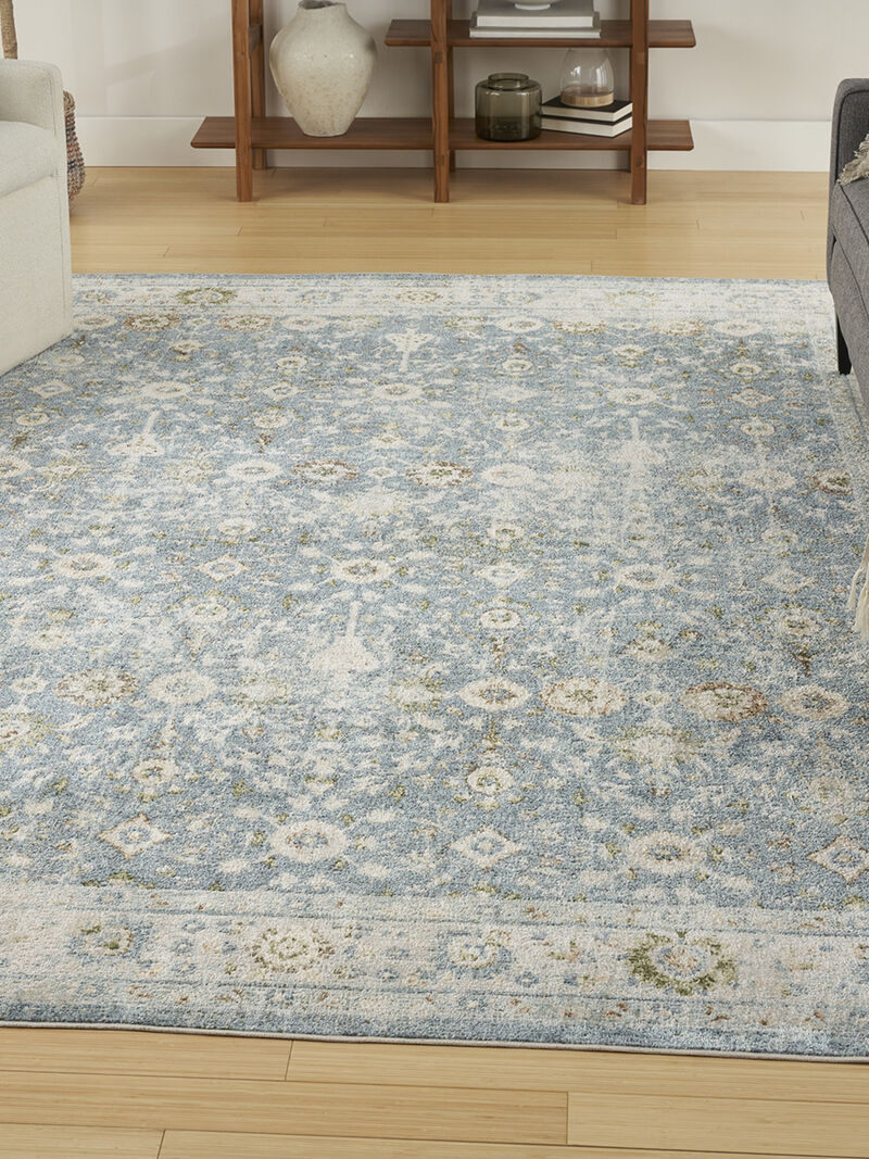 Astra Machine Washable ASW16 Teal/Beige 4' x 6' Rug