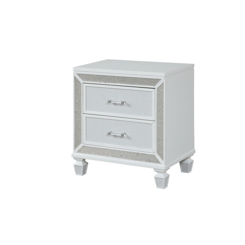 Streamdale Crystal Nightstand Made With Wood Finished