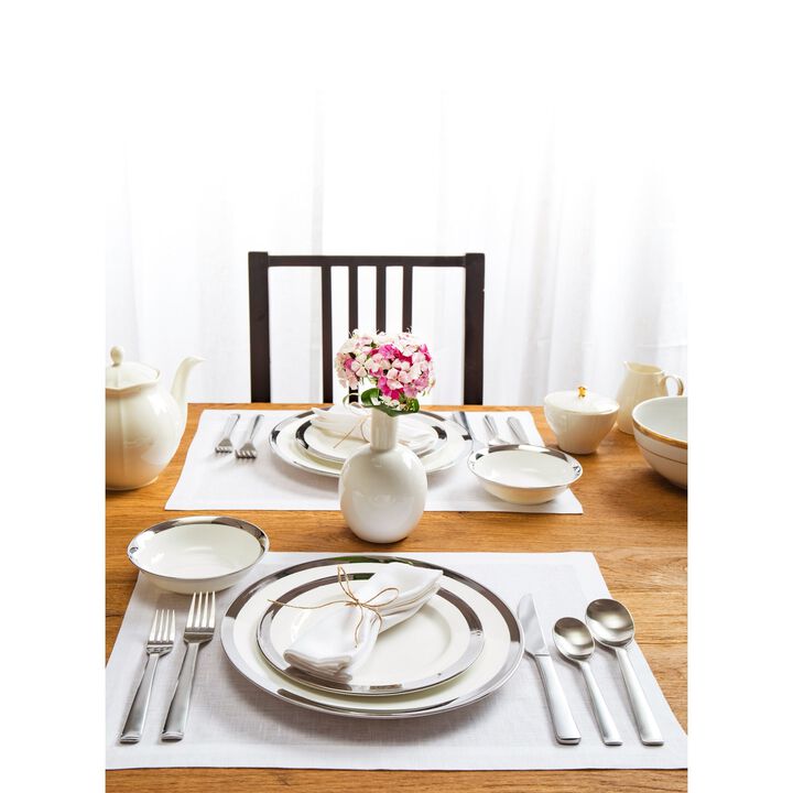 Solino Home 100% Pure Linen Placemats 14 x 19 Inch Set of 6 | Fete