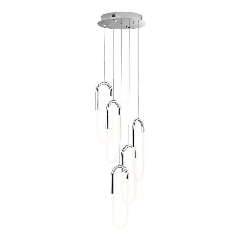 Five Clips Chandelier Chrome Silicone Integrated LED Dimmable