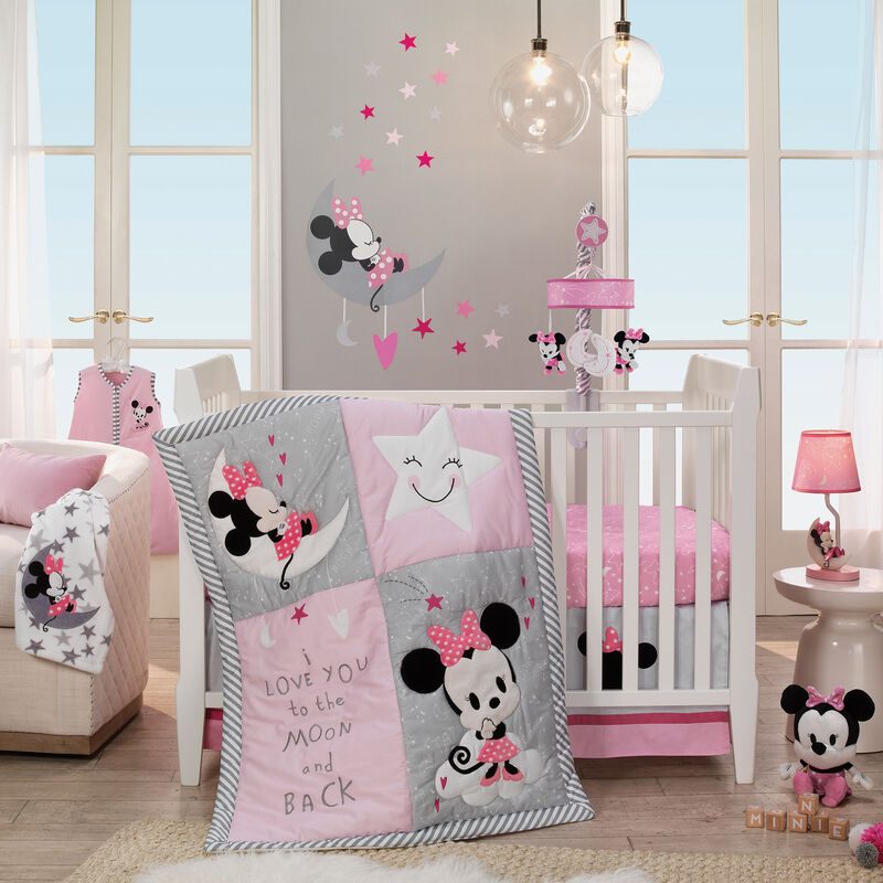 Disney Baby Minnie Mouse Pink/Gray Musical Crib Mobile by Lambs & Ivy