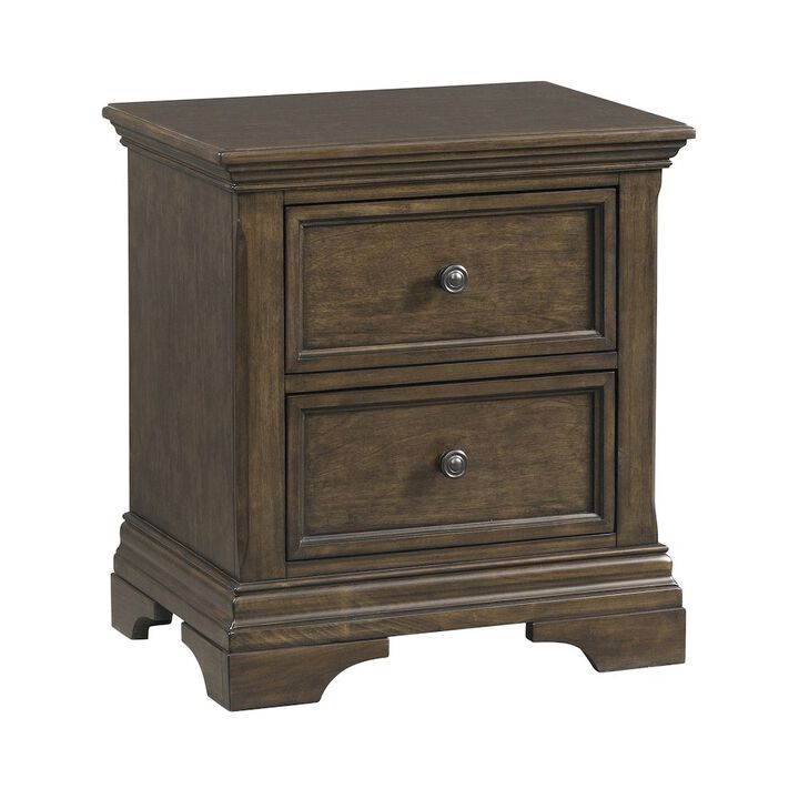 Westwood Design Olivia 2-Drawer Traditional Wood Nightstand In Rosewood Brown