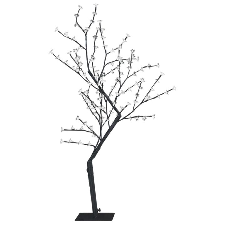 vidaXL Christmas Tree 128 LEDs Warm White Light Cherry Blossom 47.2"