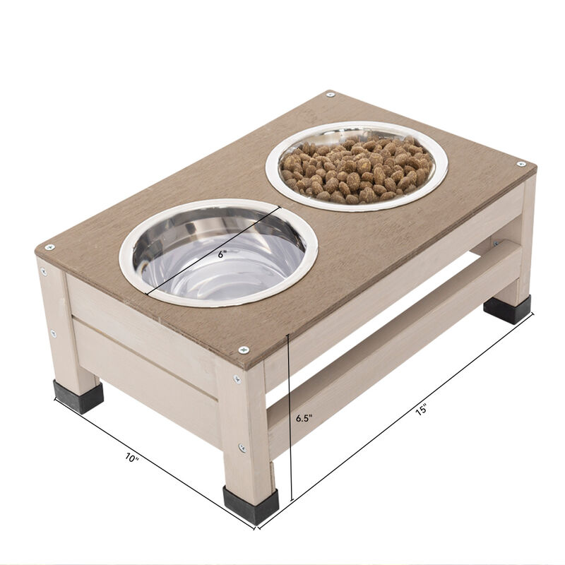 Wood Dog House with Open Roof for Small to Medium Dogs