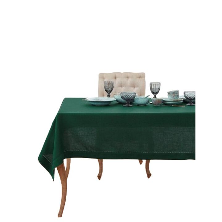 Solino Home 100% Pure Linen Tablecloth | Classic Hemstitch for Valentines